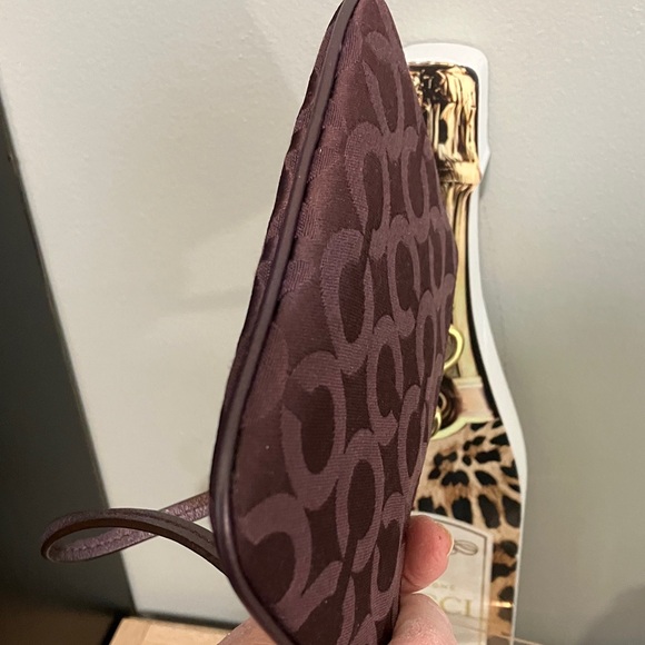 Coach Dark Plum Signature Wristlet - Picture 5 of 6